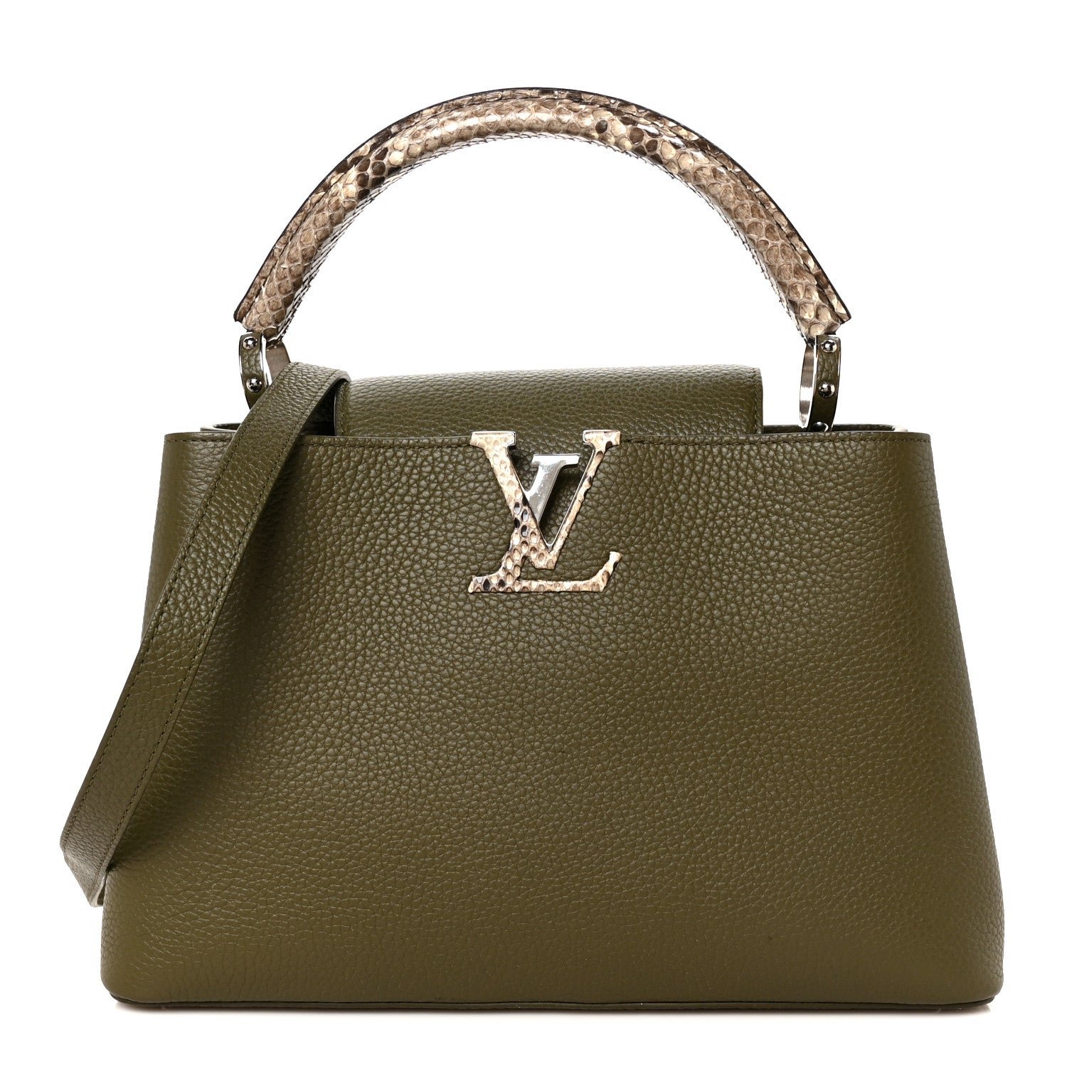 Taurillon Snakeskin Capucines BB Emerald