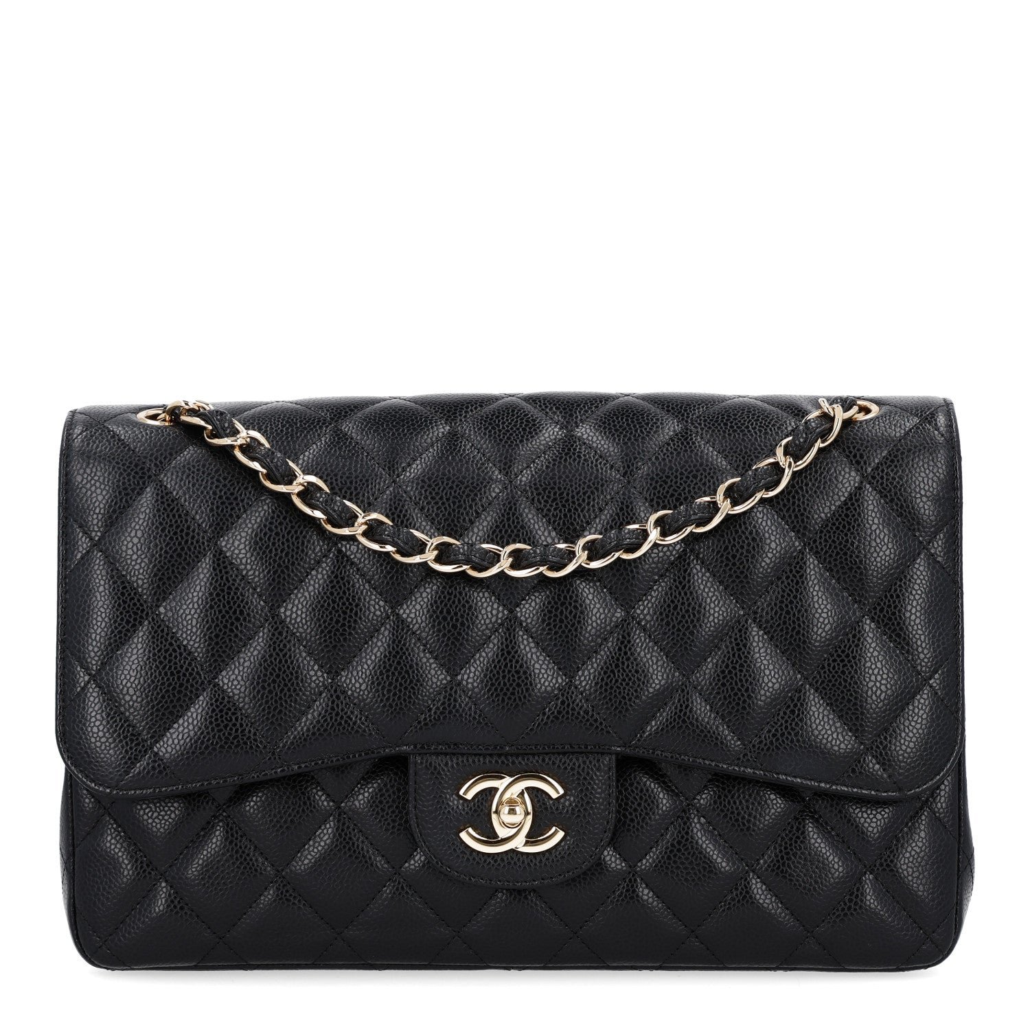 Chanel Caviar Quilted Jumbo Double Flap Black