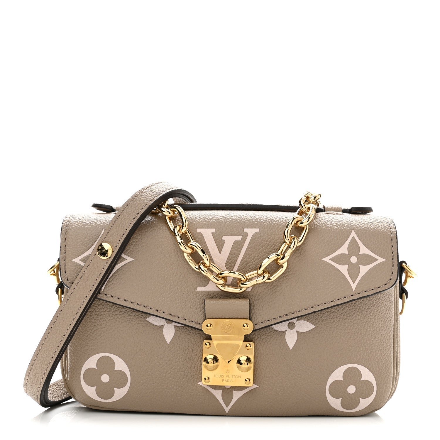 Louis Vuitton Empreinte Monogram Giant Pochette Metis East West Tourterelle Creme