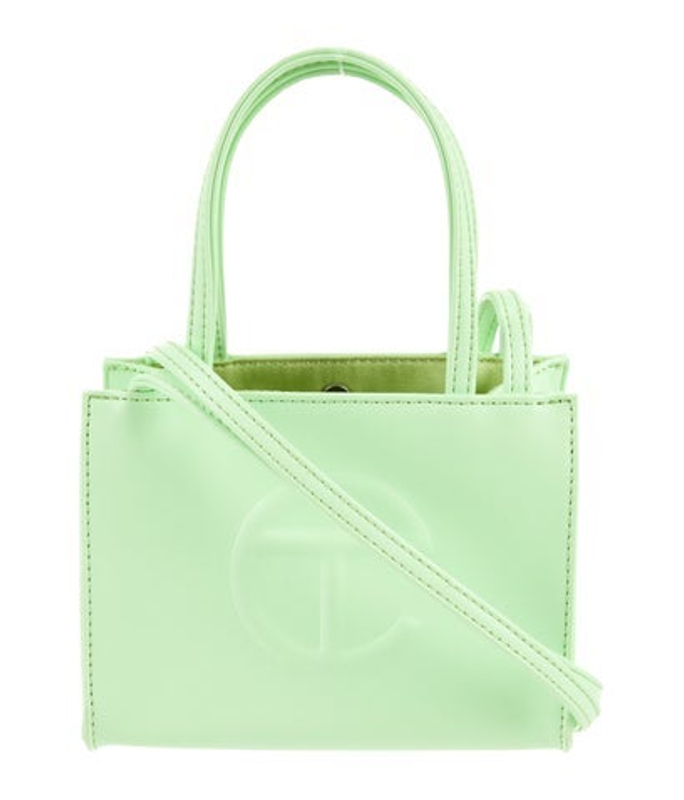 Telfar Vegan Leather Double Mint Shopping Bag Small