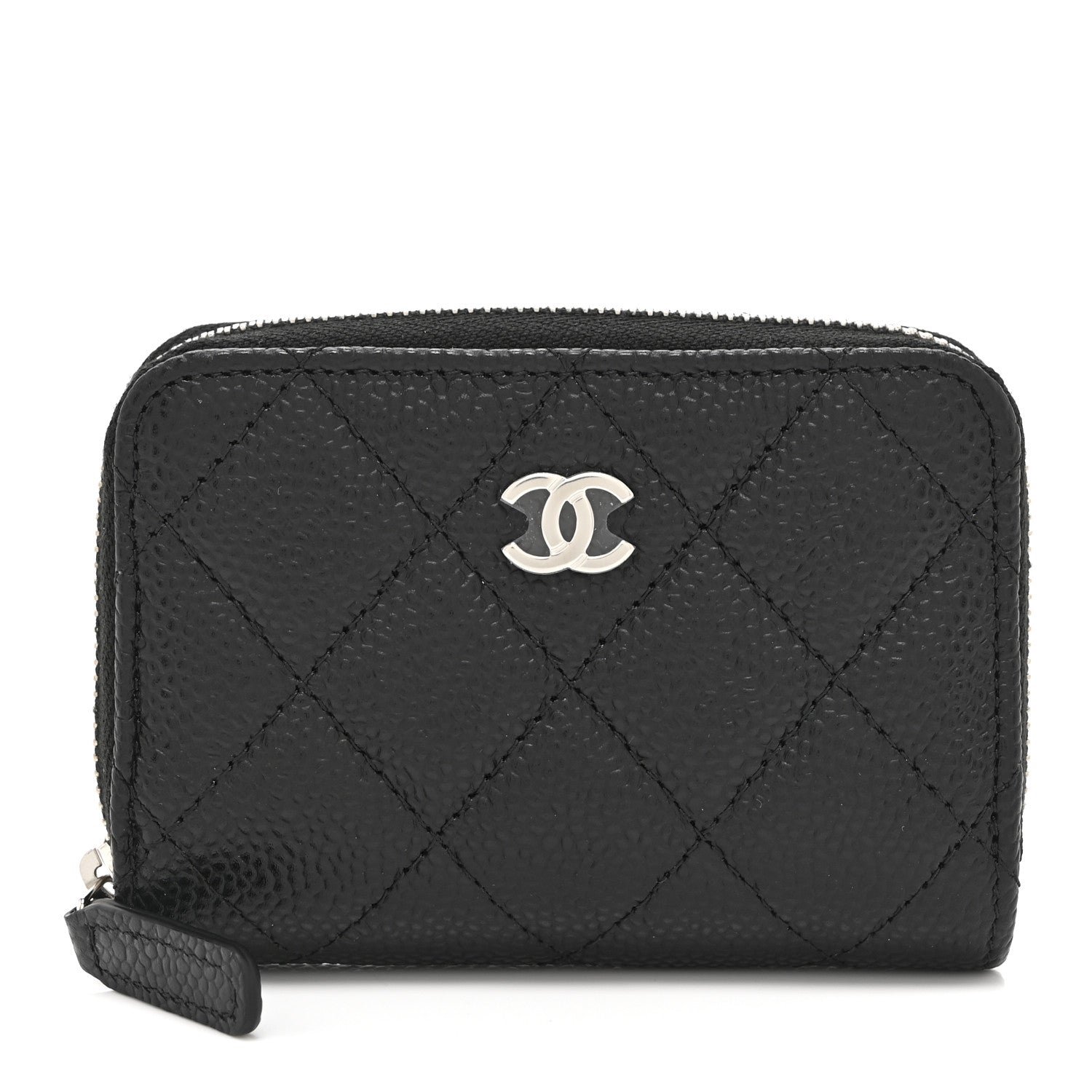 Chanel Caviar Quilted Zip Coin Purse Black