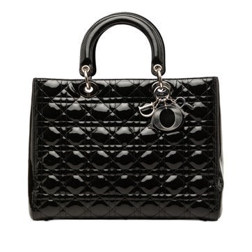 Patent Leather Large Patent Cannage Lady Dior