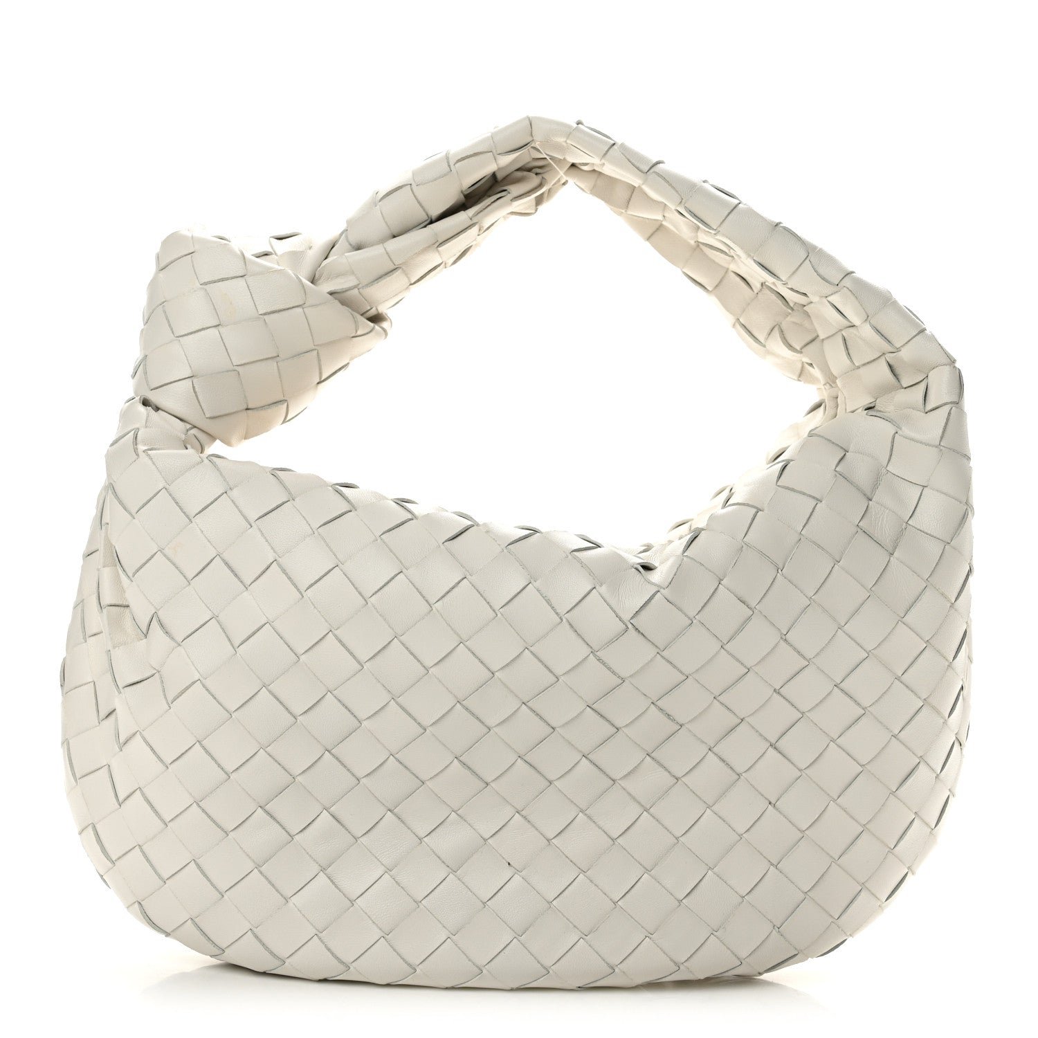 Bottega Veneta Nappa Intrecciato Teen Jodie Hobo White