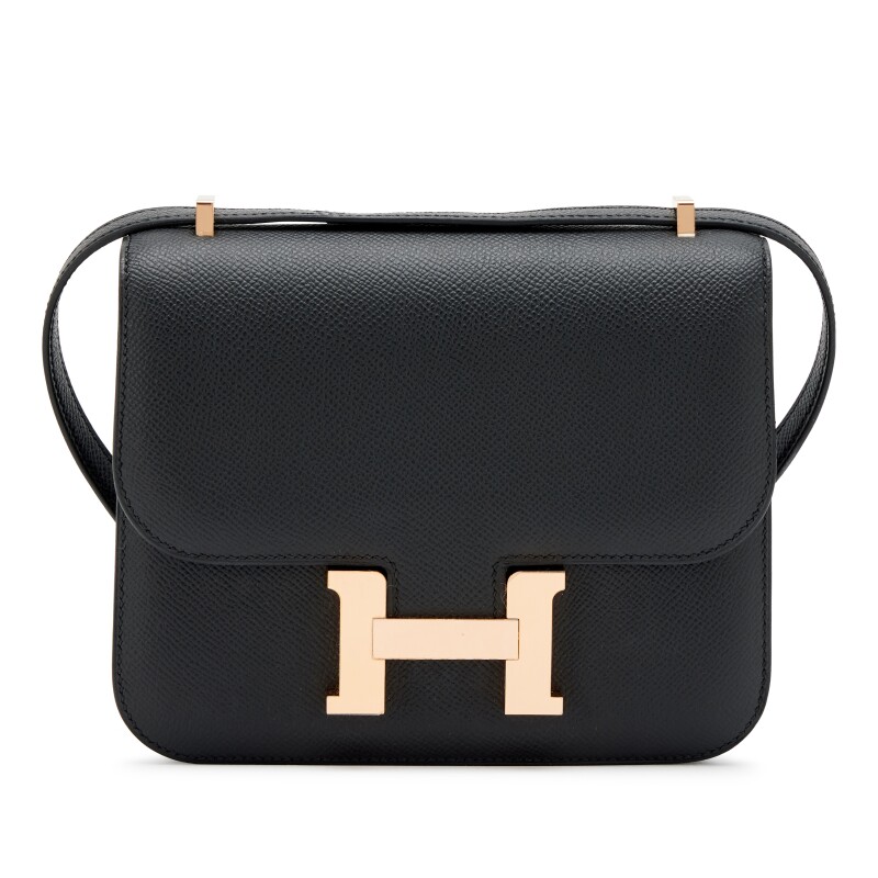 Black Epsom Mini Constance 18 Rose Gold Hardware, 2024