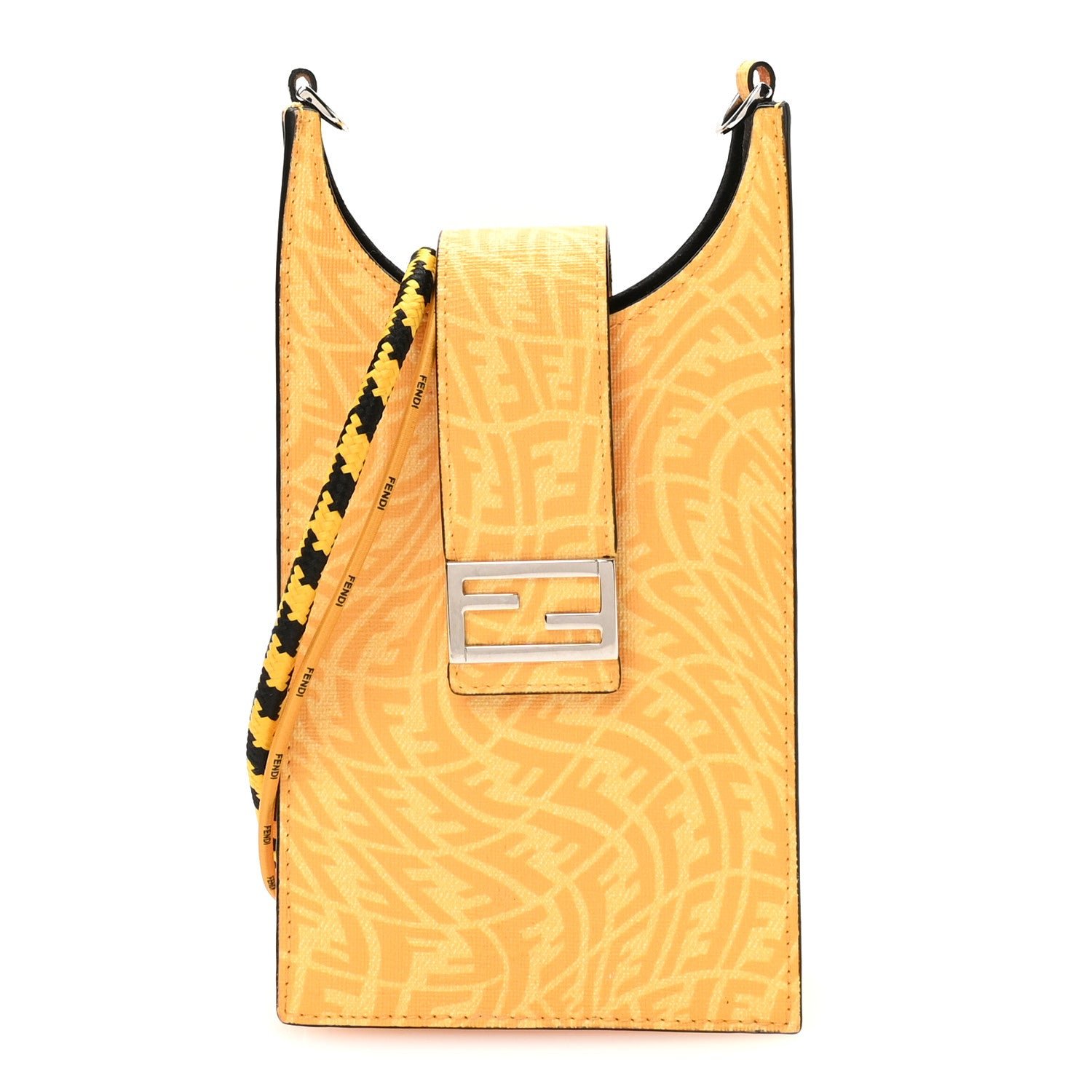 Fendi X SARAH COLEMAN Glazed Fabric Micro FF Vertigo Phone Holder Cyber Mimosa