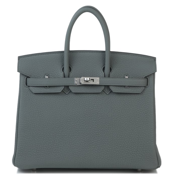 Hermes Brand New ( Rank N ) HERMÈS Birkin 25 Vert Amande (63) Togo Palladium hardware B (2023)