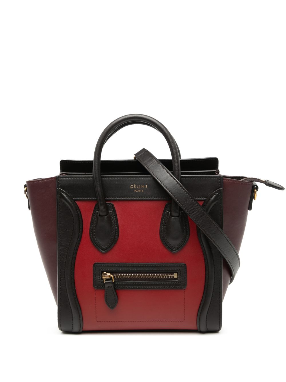 Celine 2015 Nano Tricolor Leather Luggage Tote satchel