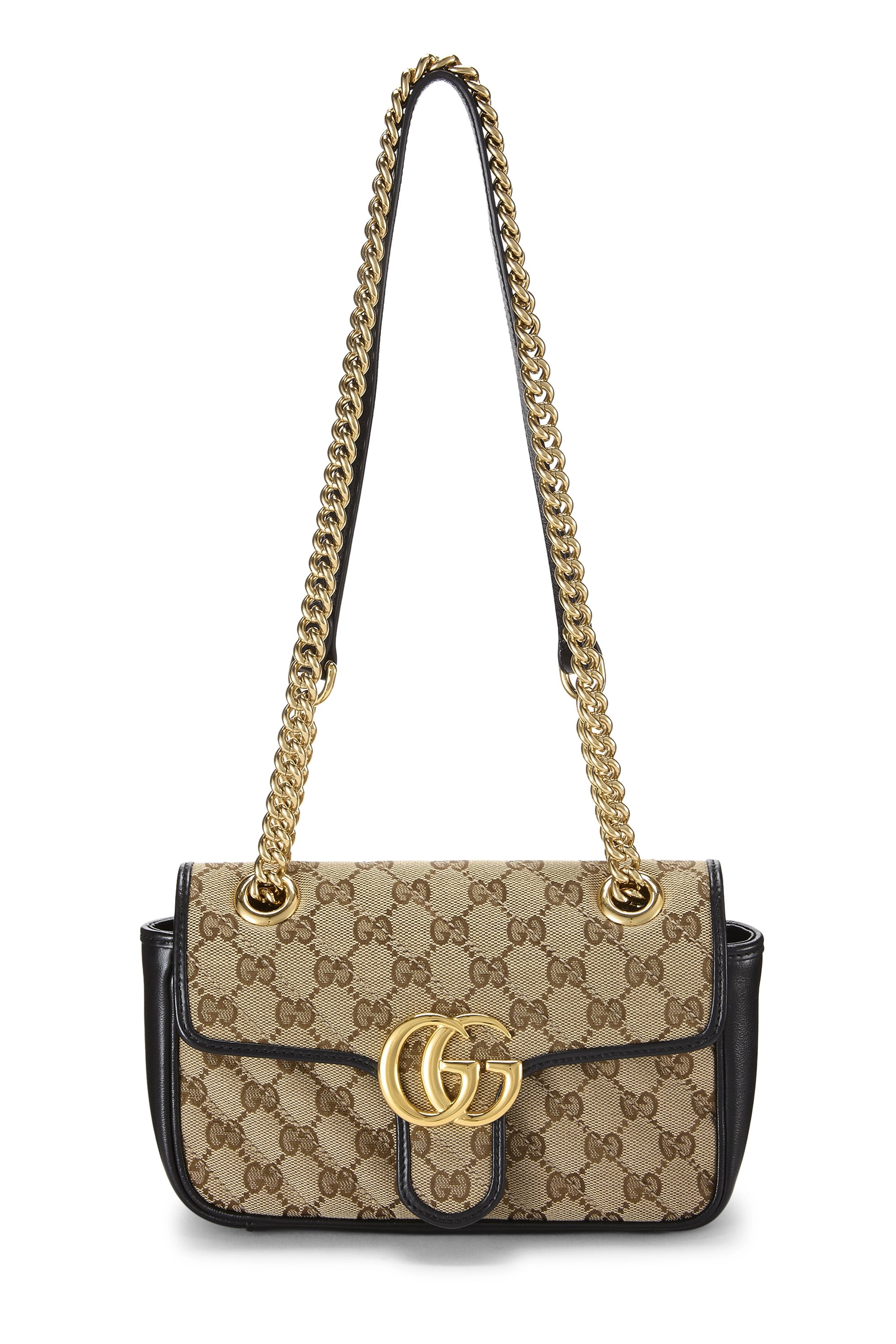 Black Leather GG Canvas Matelassé Shoulder Bag Mini