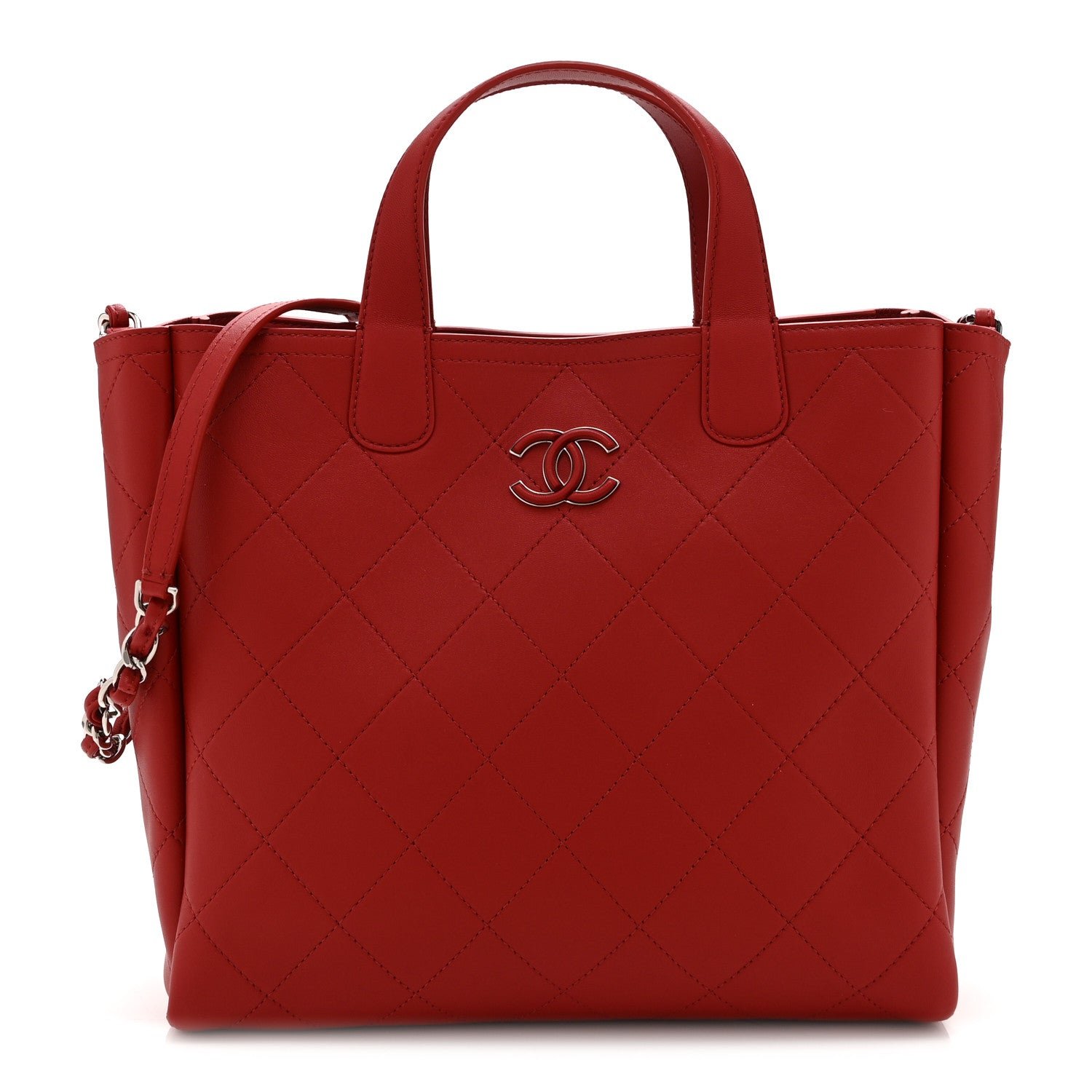 Chanel Bullskin Stitched Medium Shopping Bag  Red