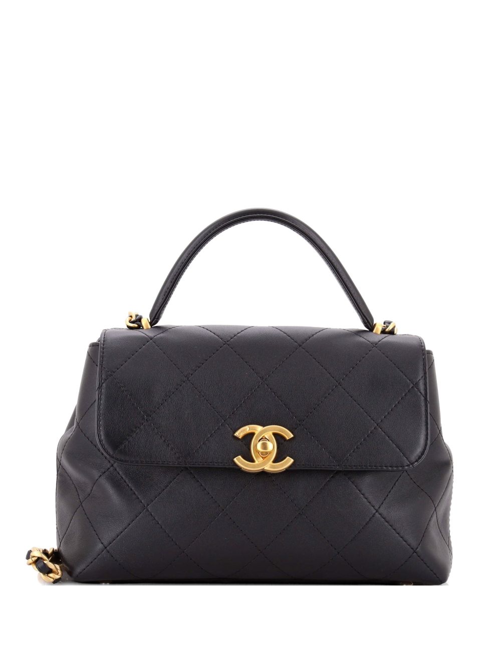 CC Top Handle Flap Bag Quilted Calfskin Large crossbody bag