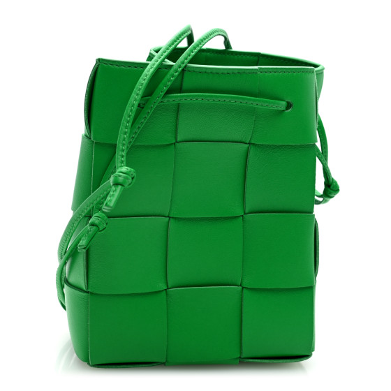 Bottega Veneta Nappa Maxi Intrecciato Small Cassette Bucket Bag Parakeet