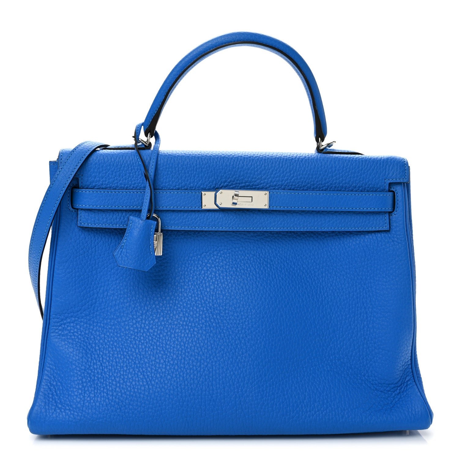 Hermes Taurillon Clemence Kelly Retourne 35 Bleu Hydra