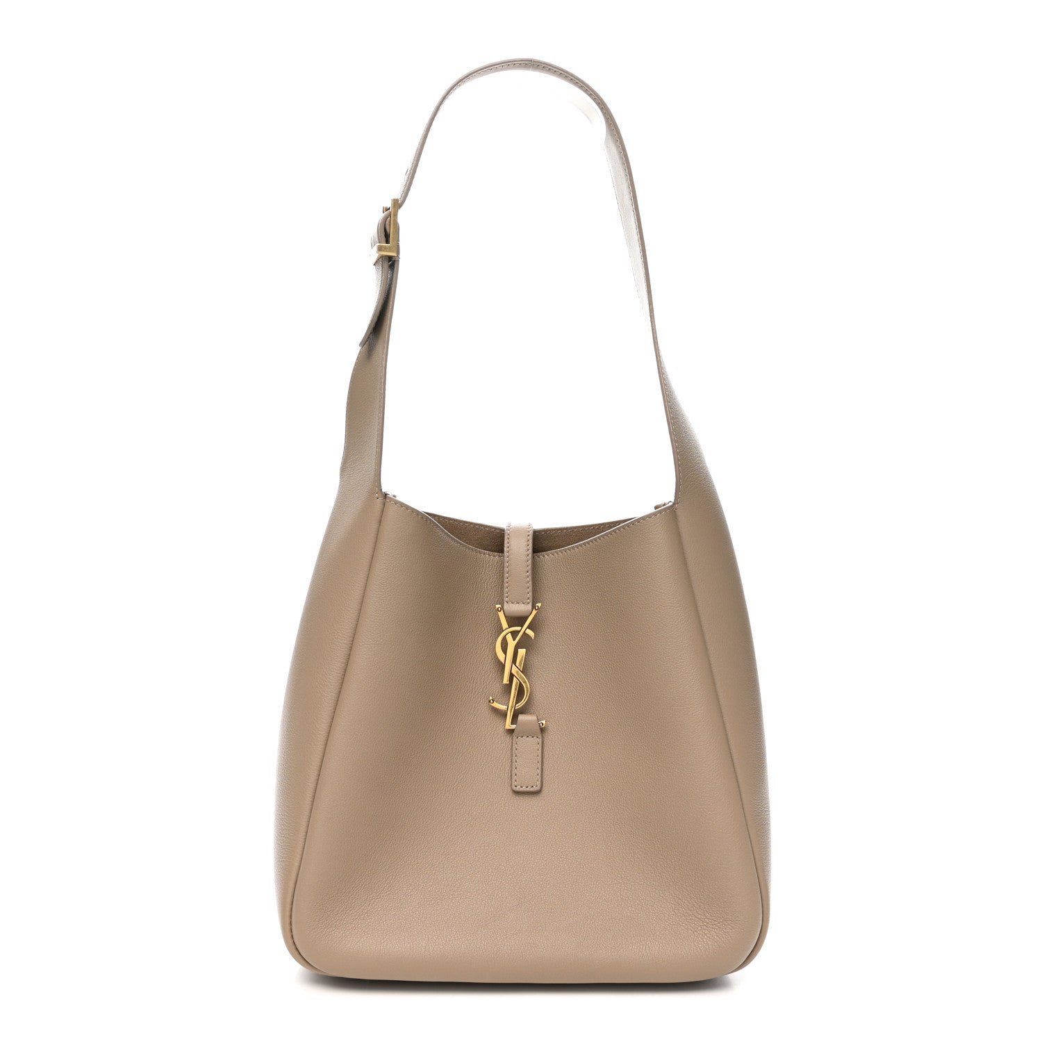 Saint Laurent Smooth Calfskin Small Le 5 A 7 Soft Hobo Dusty Grey