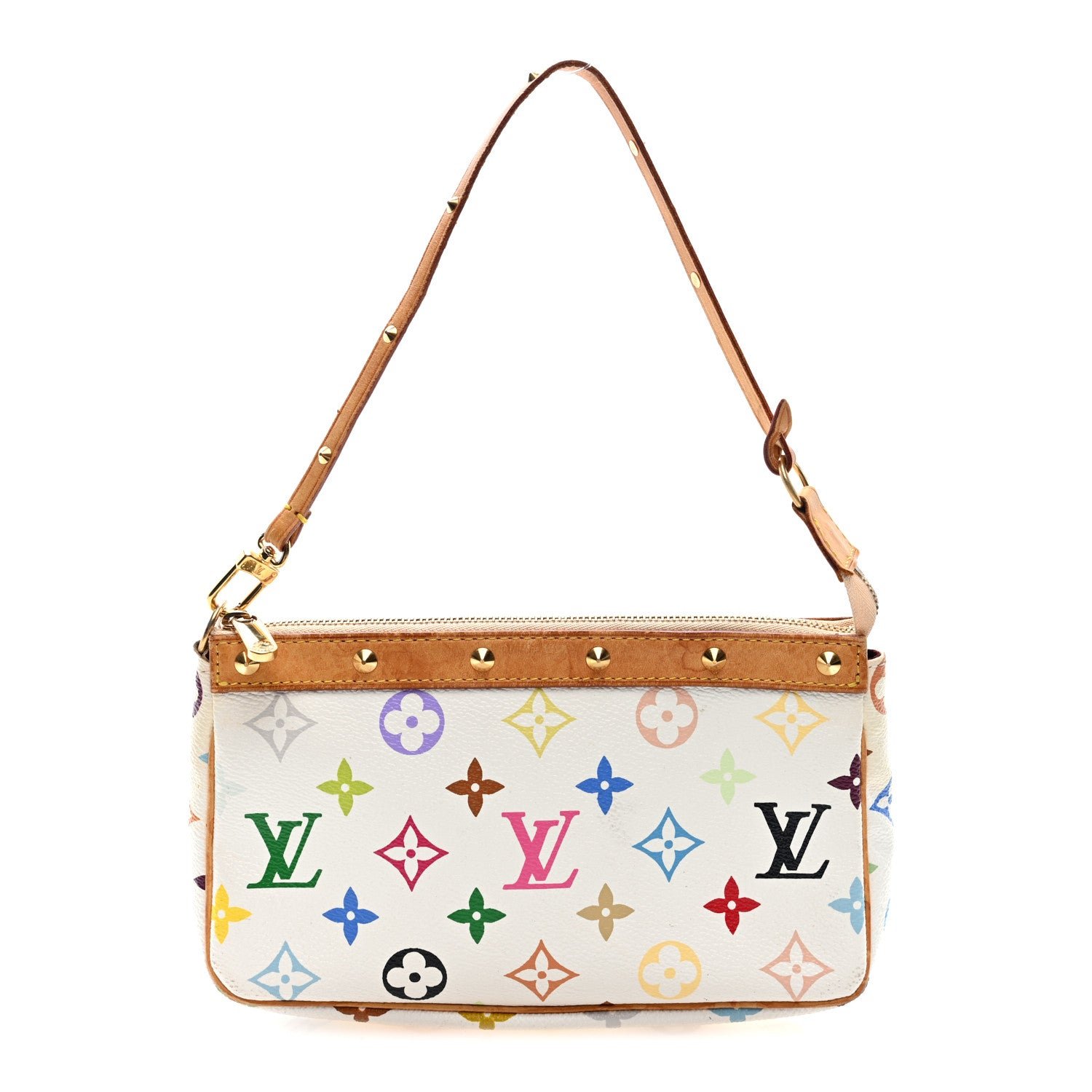 Louis Vuitton Monogram Multicolor Pochette Accessories White