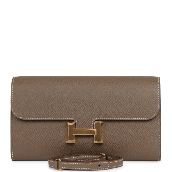 Hermes Constance Wallet To Go Etoupe Epsom Gold Hardware