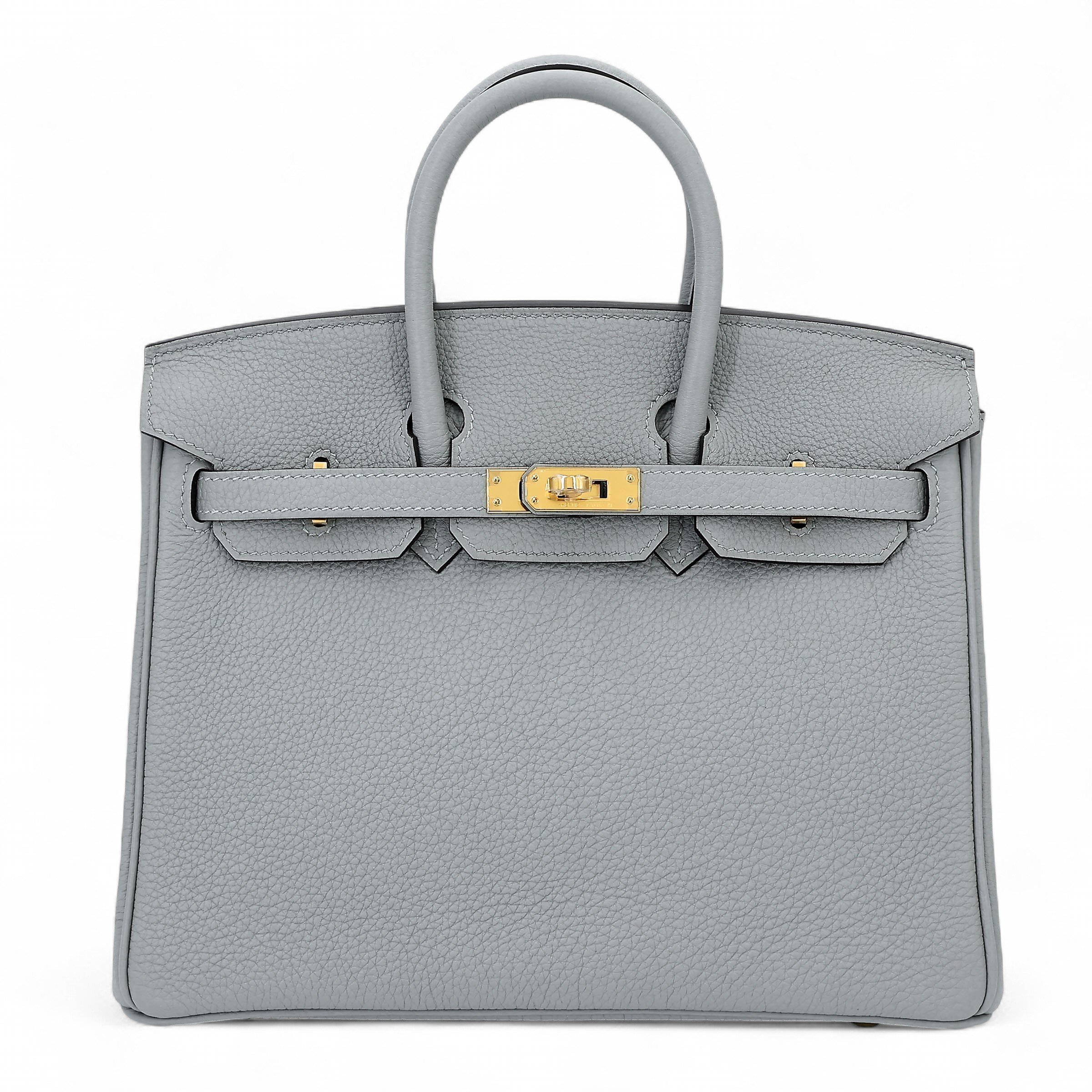 Hermes Brand New ( Rank N ) HERMÈS Birkin 25 Bleu Glacier (8U) Togo Gold hardware W (2024)