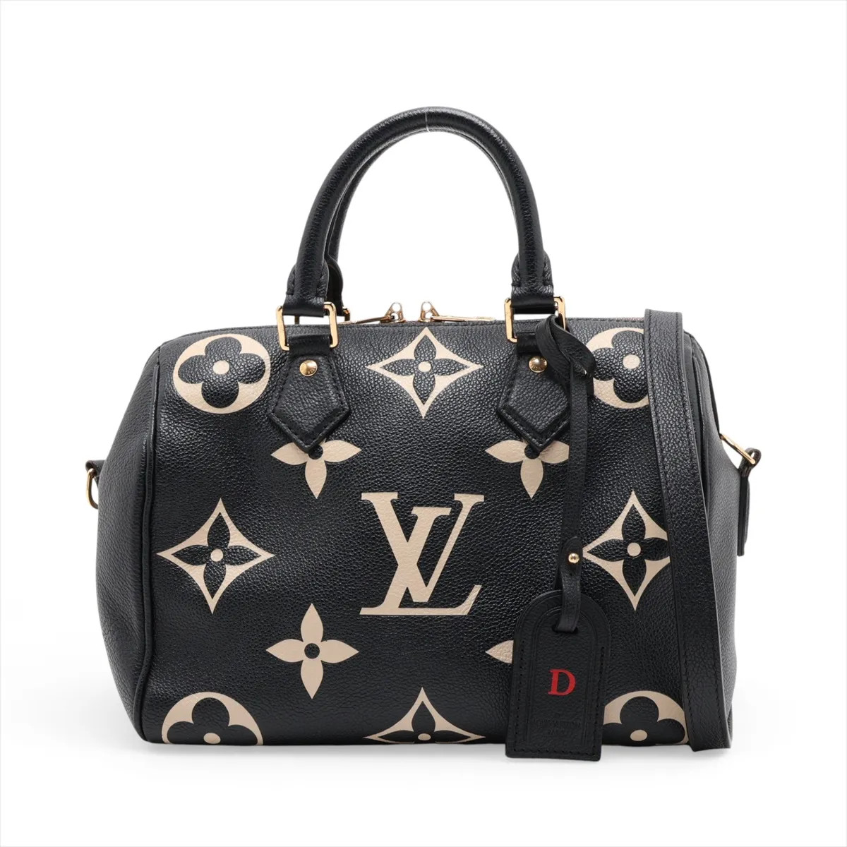 Louis Vuitton Bicolor Monogram Empreinte Speedy Bandoulière 25 M58947 Black Ther