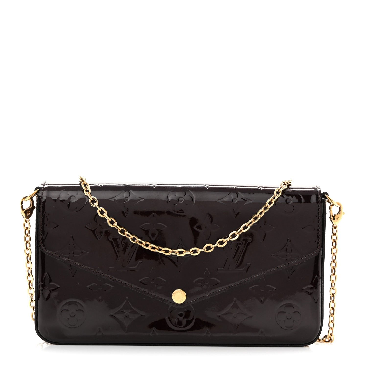 Louis Vuitton Vernis Pochette Felicie Chain Wallet Amarante