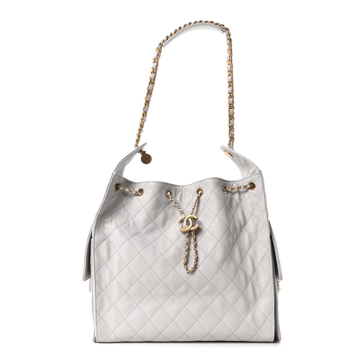 Chanel Caviar Quilted Medium Chanel 25 Handbag Light Gray