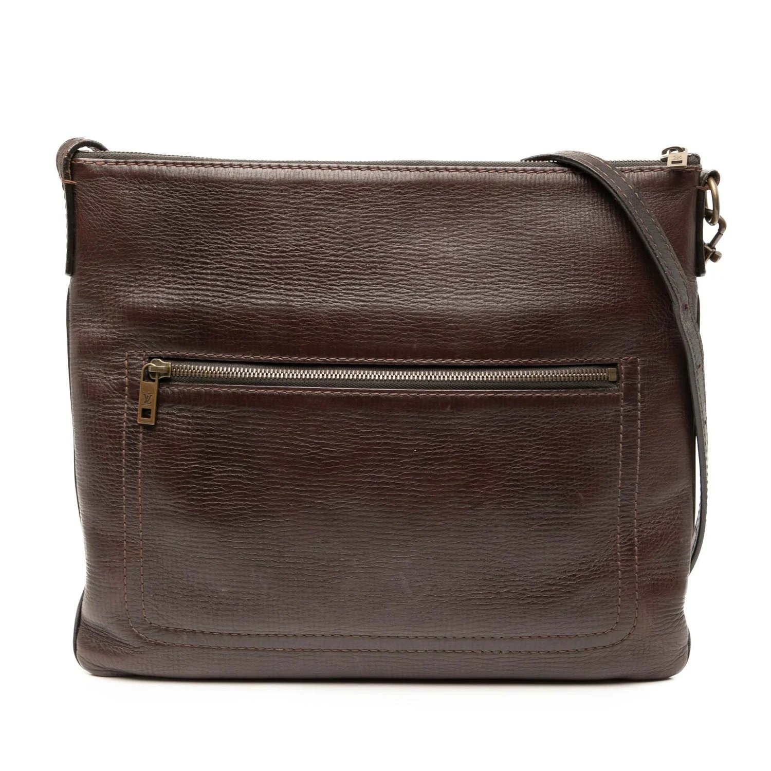 Calf Leather Utah Sac Plat Messenger