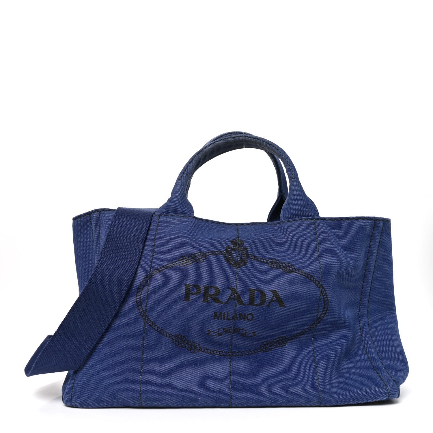 Prada Canapa Logo Tote Bluette