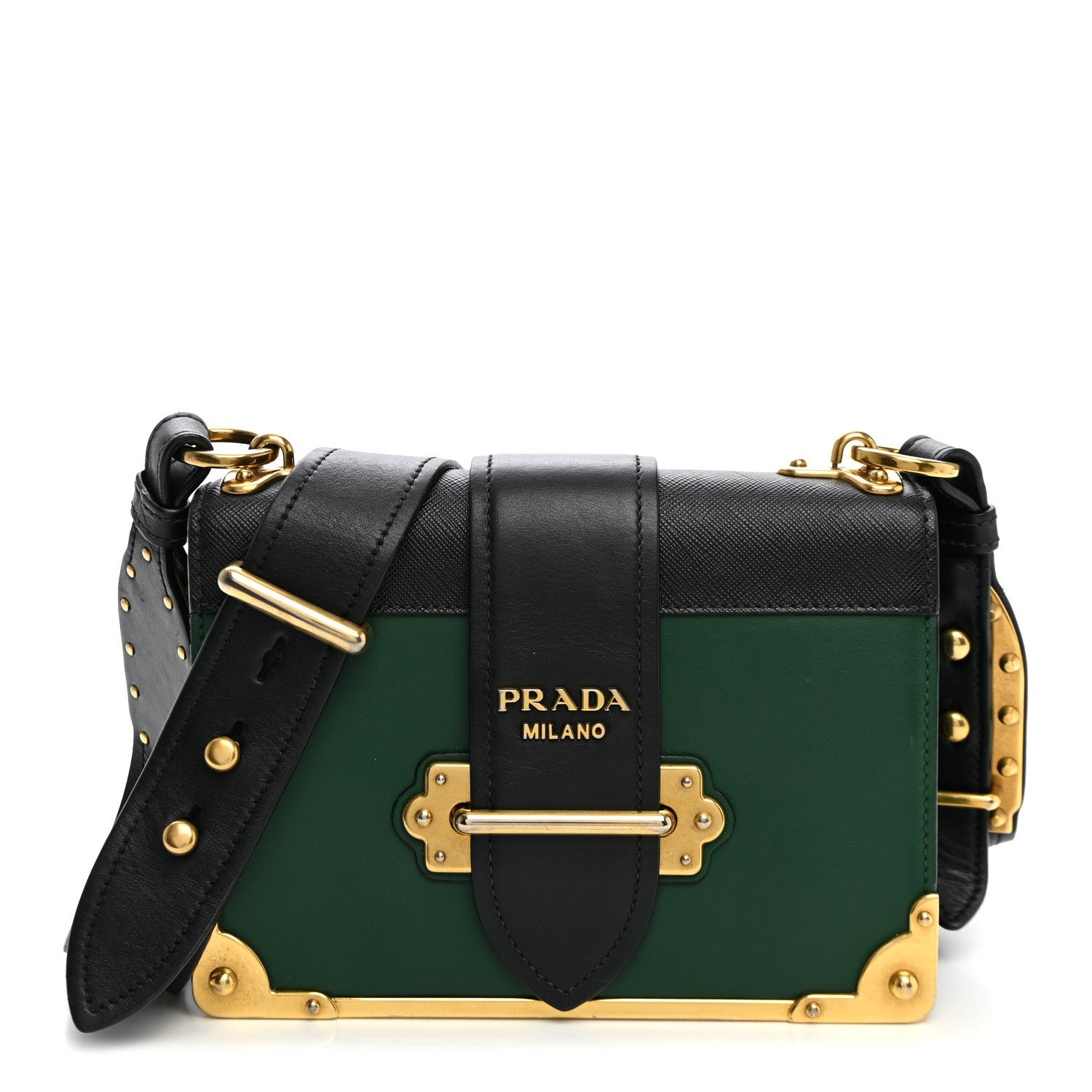 Prada City Calf Saffiano Cahier Bag Biliardo Black