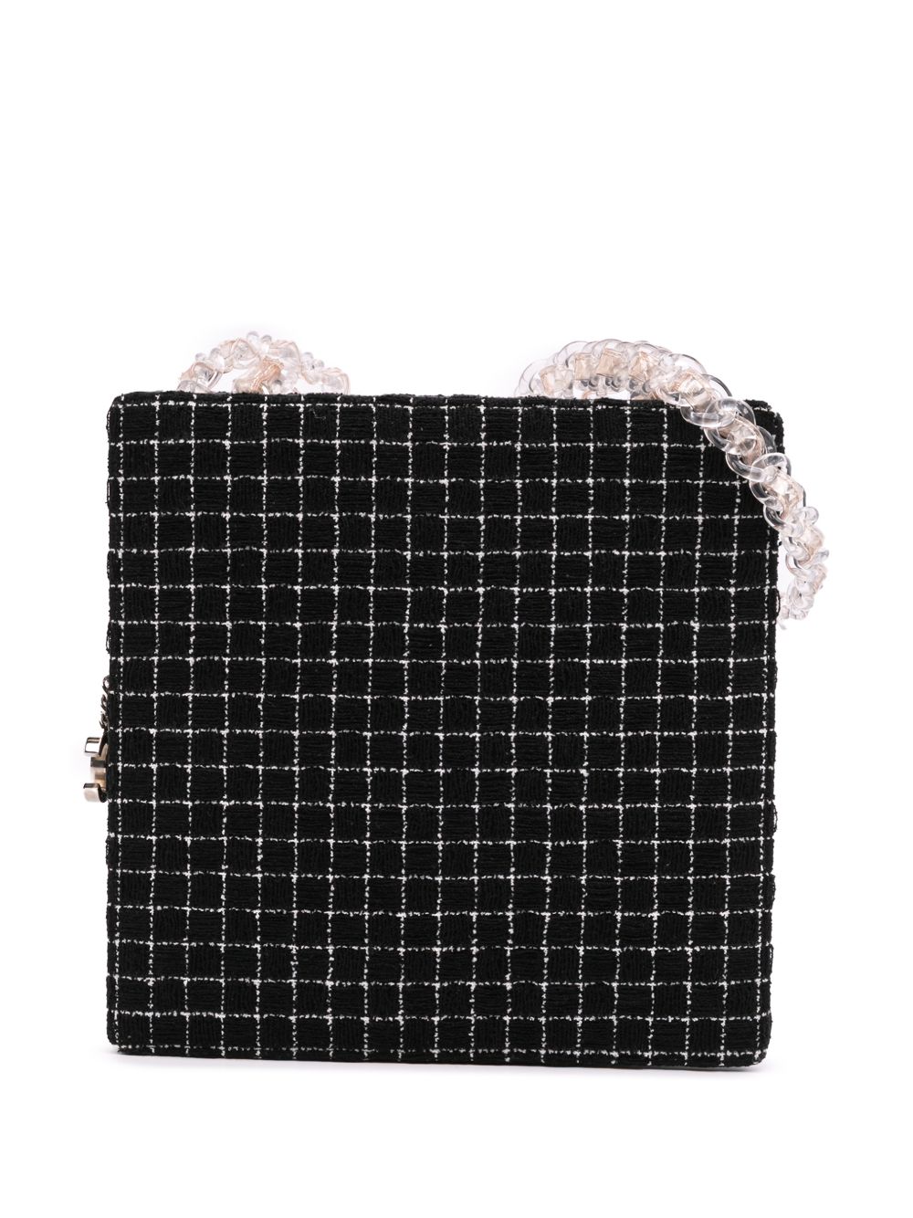 2016-2017 Tweed and Resin Zipped Chain Shopping Bag crossbody bag