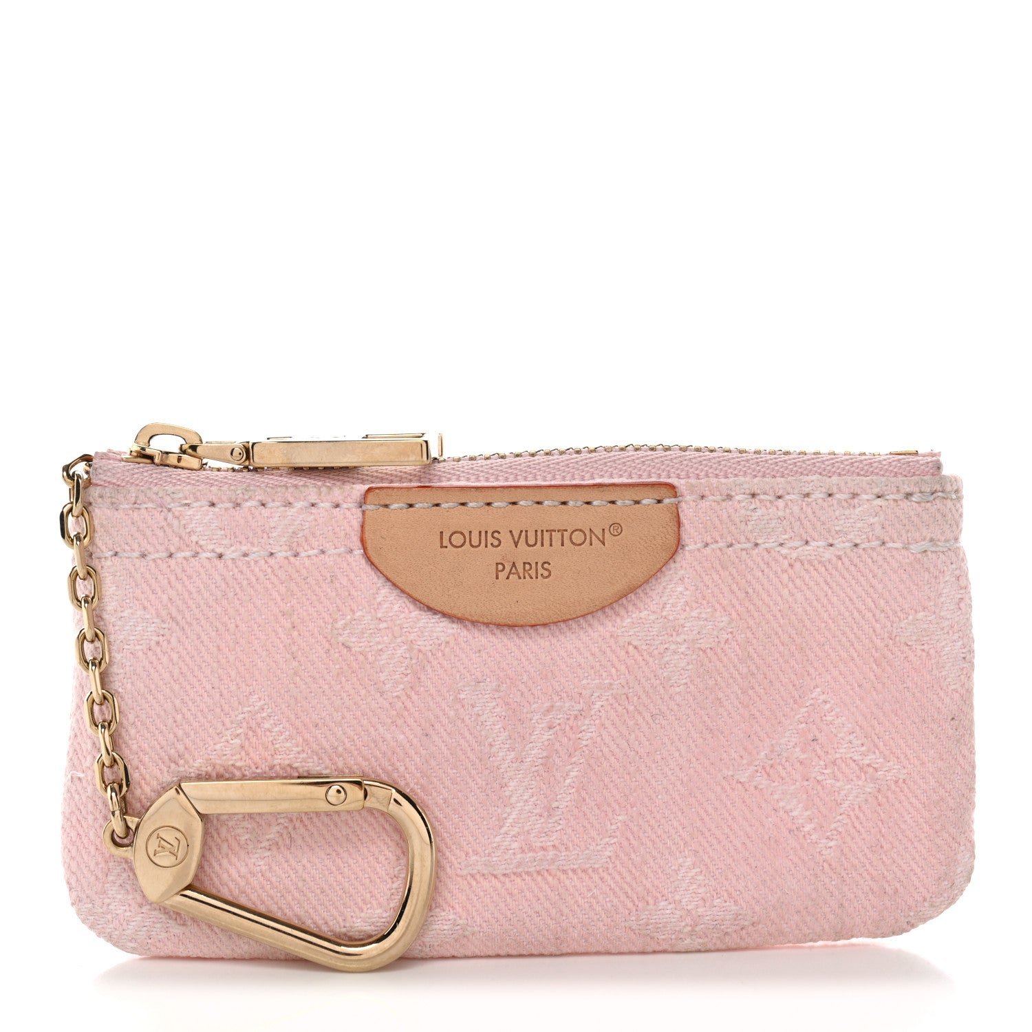 Louis Vuitton Monogram Denim Key Pouch Washed Pink