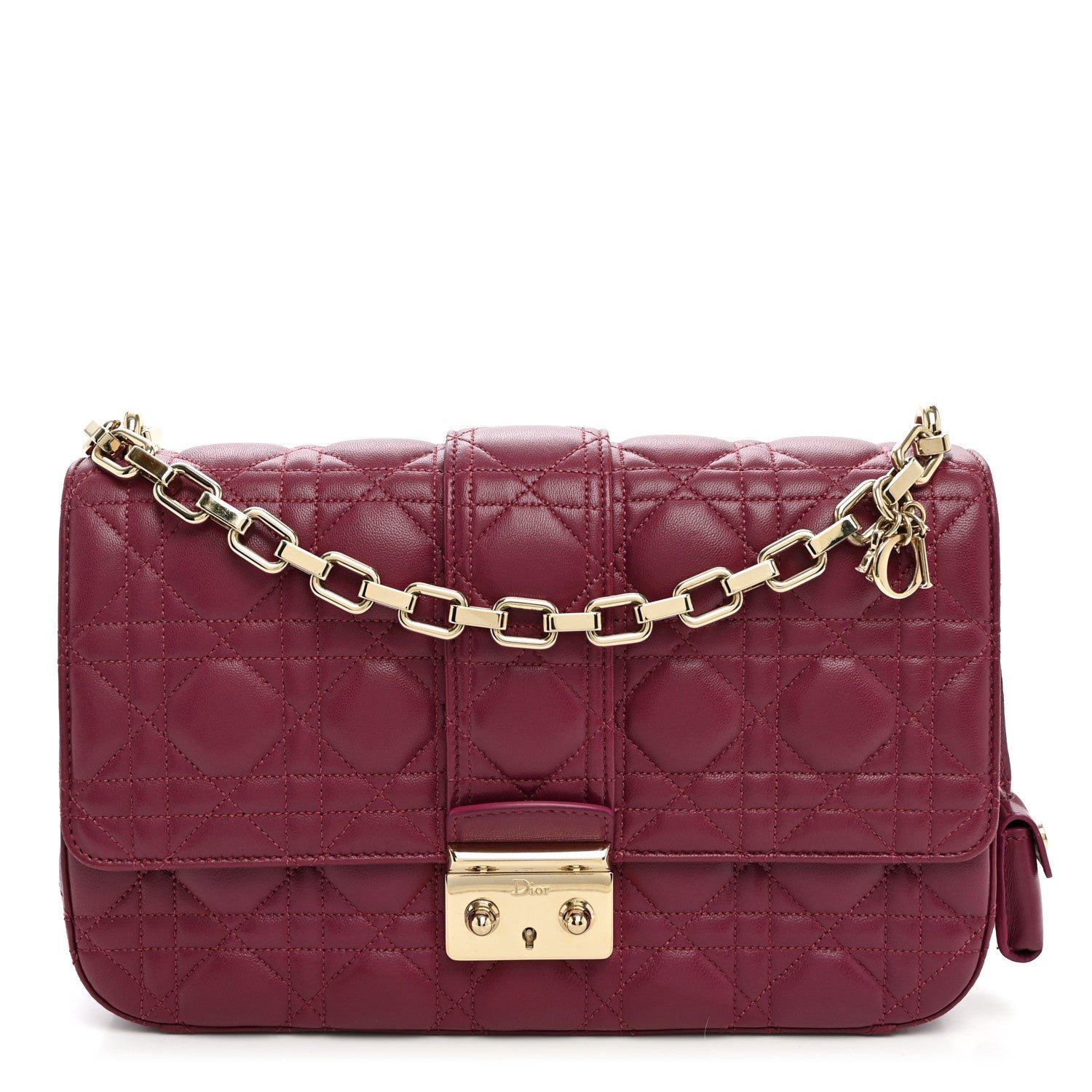 Christian Dior Lambskin Cannage Medium Miss Dior Flap Hortensia