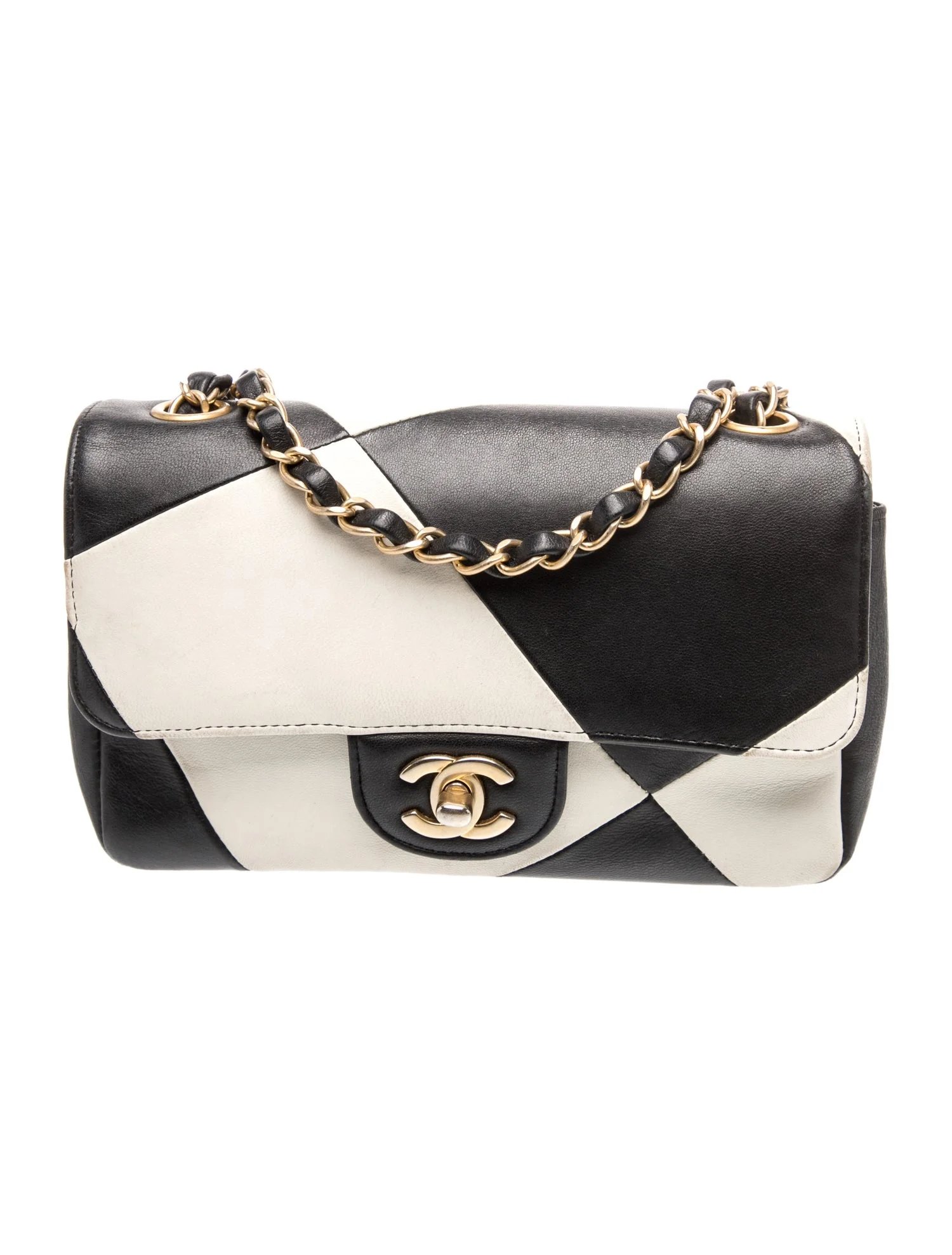 Classic Rectangular Mini Geometric Patchwork Flap Bag