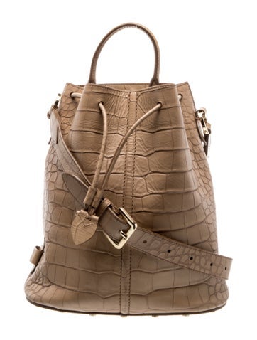 Max Mara Embossed Leather Bucket Bag Large