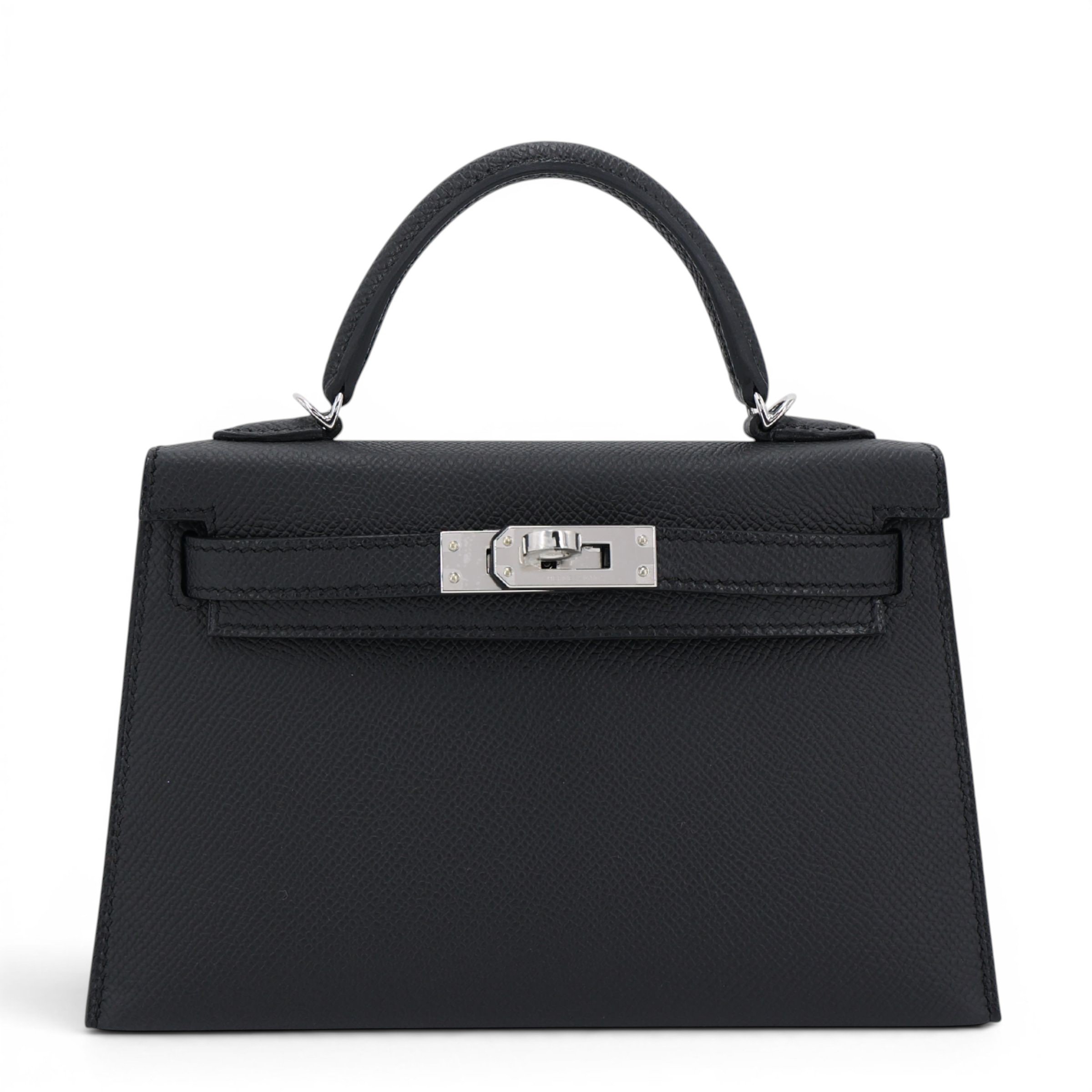 Hermes Brand New ( Rank N ) HERMÈS Mini Kelly II Noir (89) Epsom Palladium hardware K (2025)