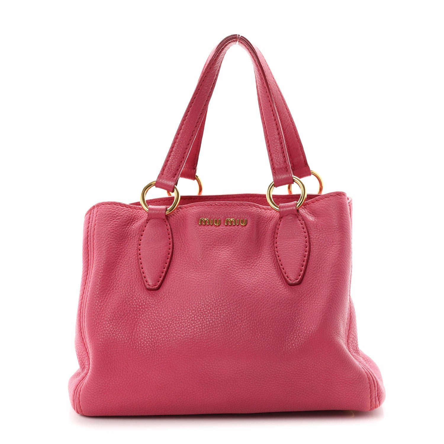 Miu Miu Vitello Daino Caribu Tote Peonia