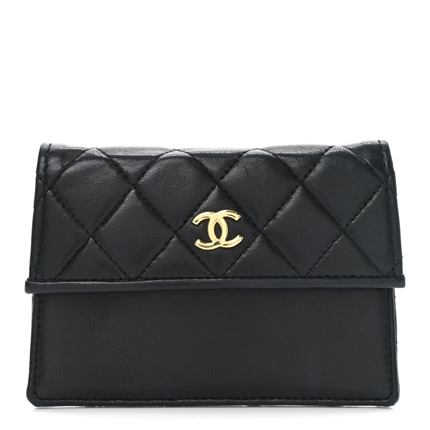Chanel Lambskin Quilted Coin Purse Black