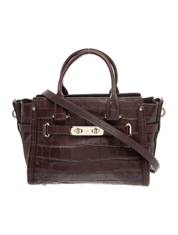 Embossed Leather Top Handle Bag