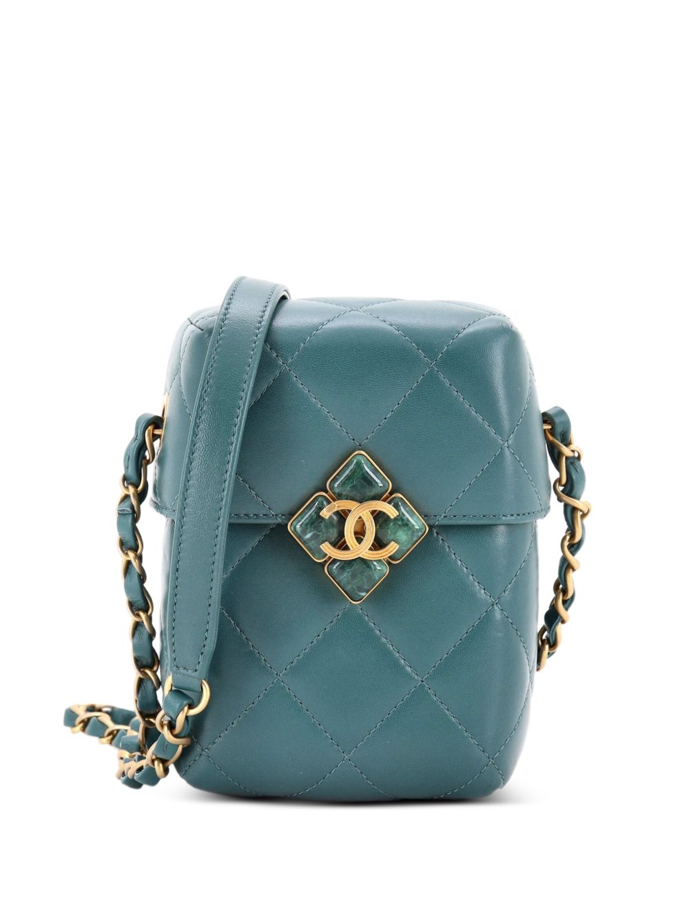 Diamond Lock CC Phone Holder Crossbody Bag Quilted Lambskin Mini shoulder bag