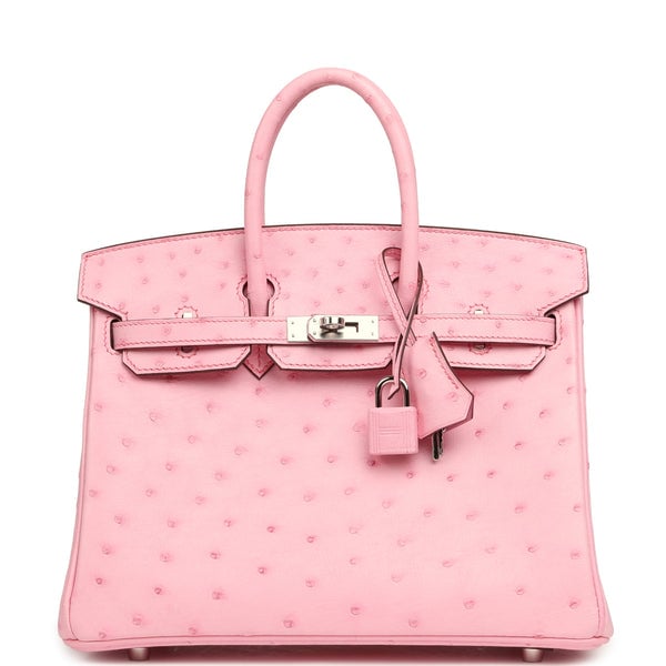 Hermes Hermes Birkin 25 Bubblegum Ostrich Boreal Palladium Hardware