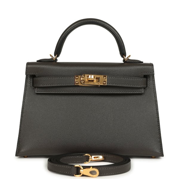 Hermes Hermes Kelly Sellier 20 Graphite Madame Gold Hardware