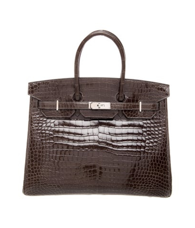 Hermes Shiny Porosus Crocodile Birkin 35