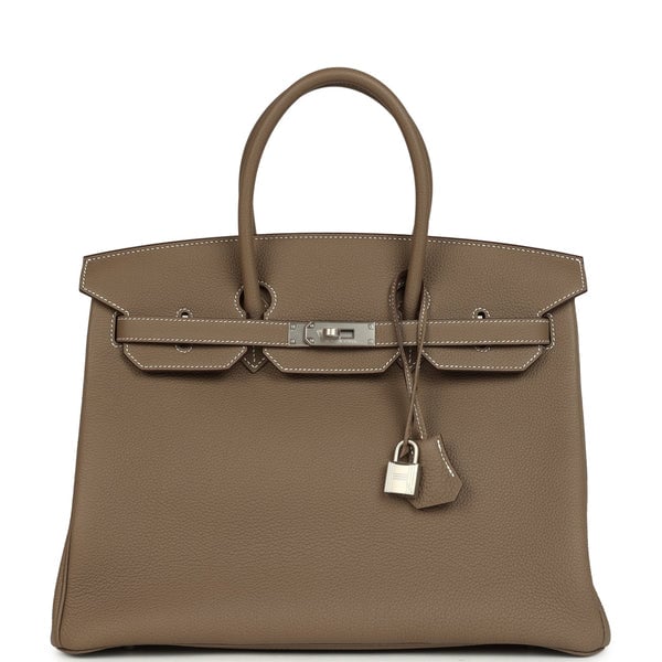 Hermes Hermes Birkin 35 Etoupe Togo Brushed Palladium Hardware