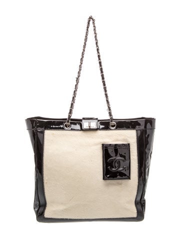 Patent Pony Hair Tote