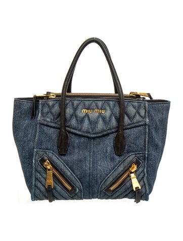 Denim Top Handle Bag