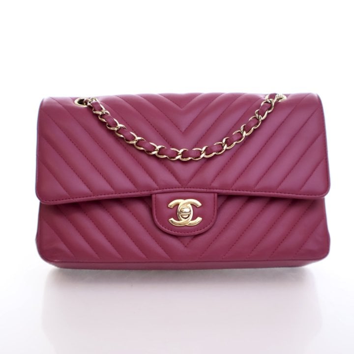 Chanel Medium Calfskin Chevron Classic Double Flap Bag