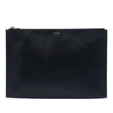 Calf Leather Grain De Poudre Zip Document Holder