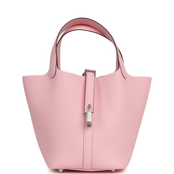 Hermes Hermes Picotin Lock 18 Rose Sakura Clemence Palladium Hardware