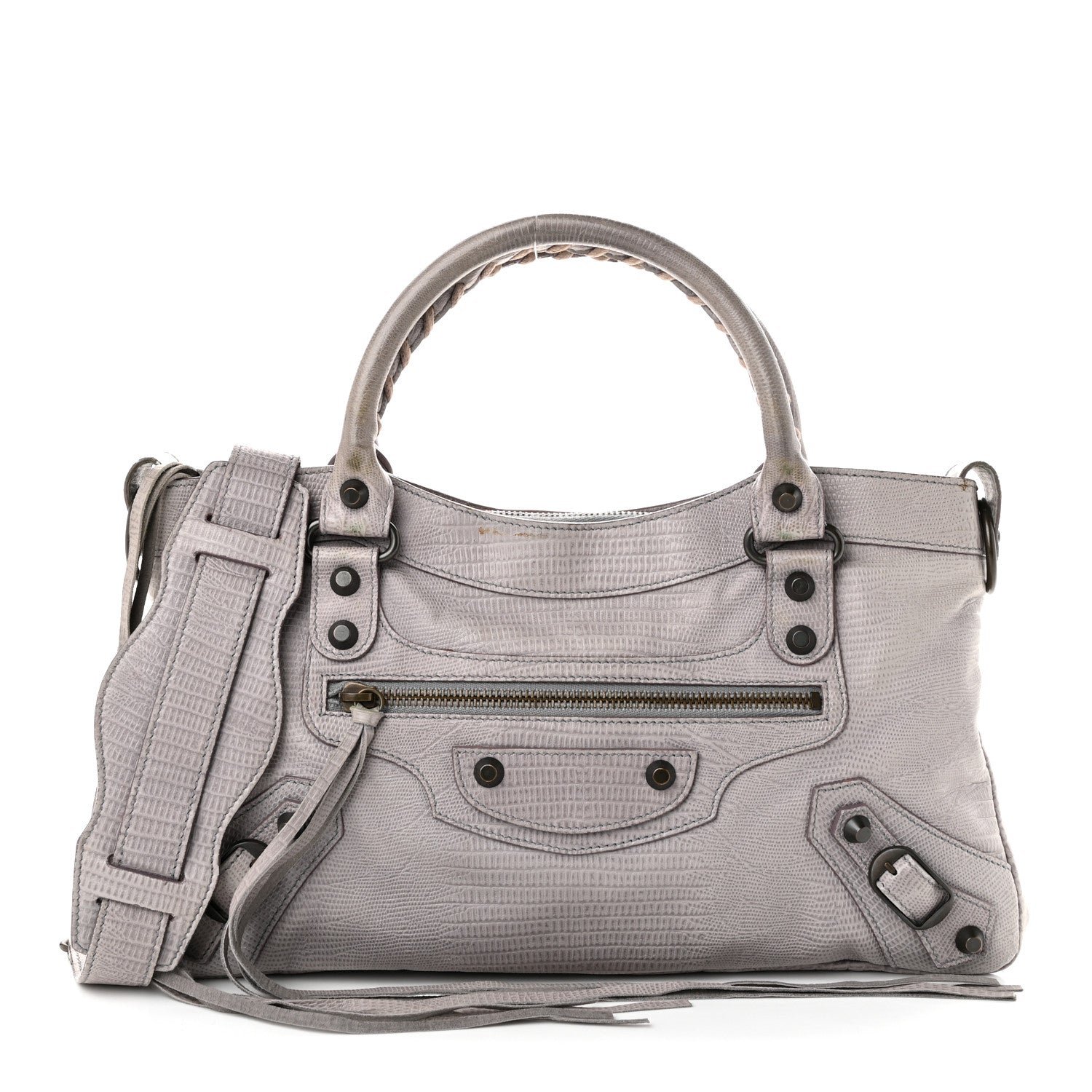 Balenciaga Agneau Lizard Embossed Classic Hardware First Fer