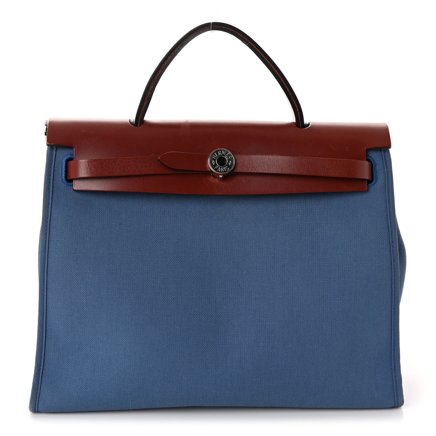 Hermes Hermes Vache Hunter Toile Militaire Herbag Zip 31 PM Bleu Agate Rouge H