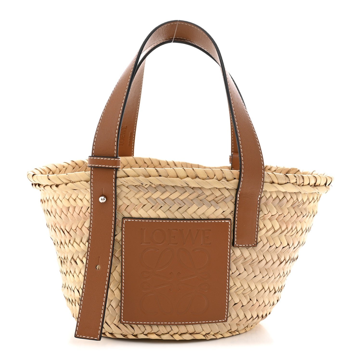 Loewe Raffia Small Basket Tote Bag Natural Tan