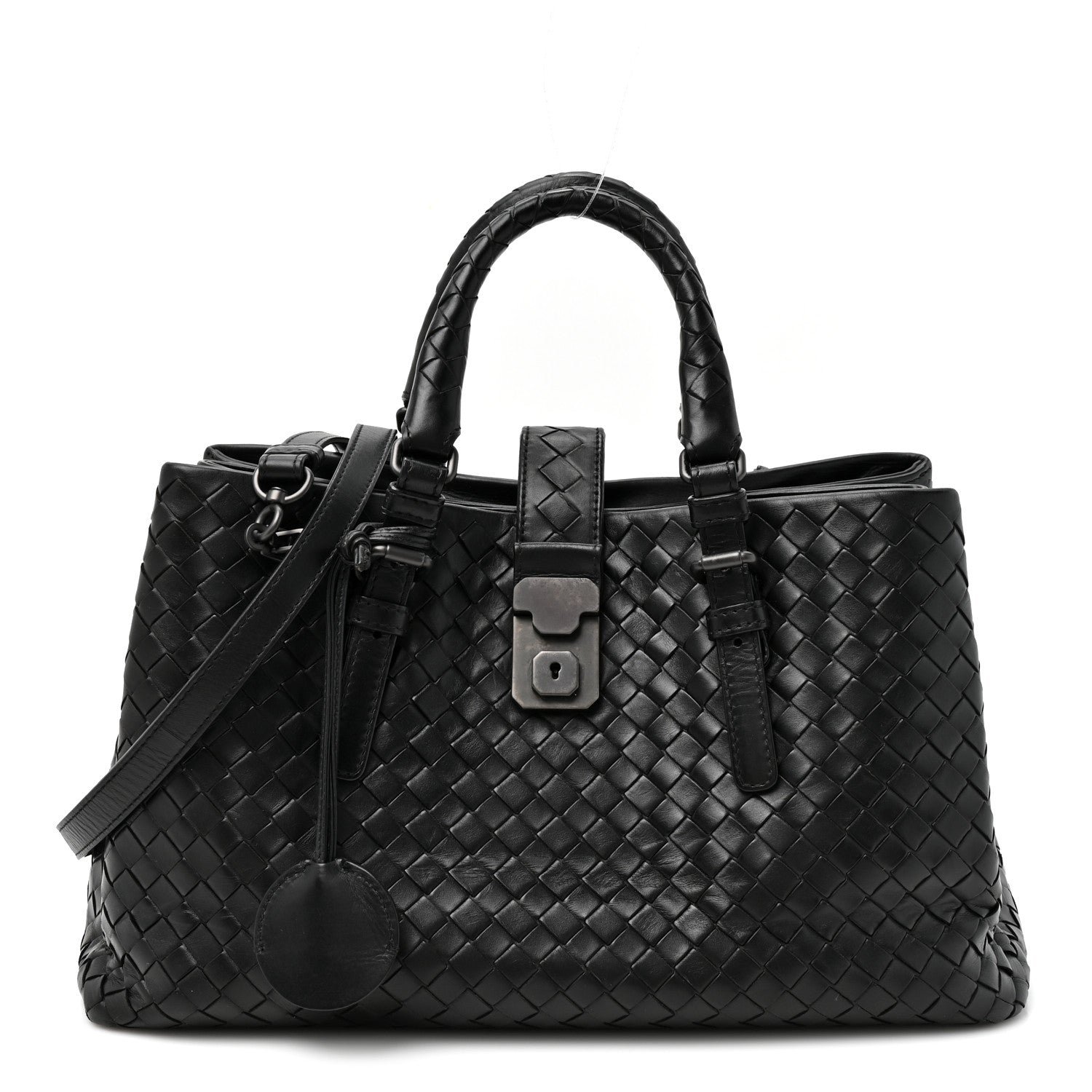 Bottega Veneta Small Intrecciato Small Roma Tote Black