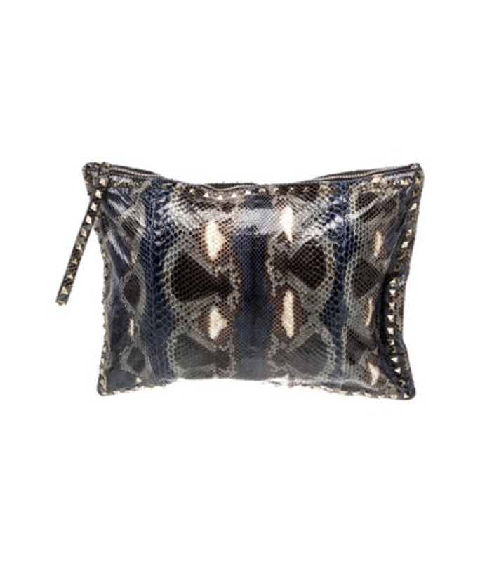 Valentino Embossed Leather Clutch